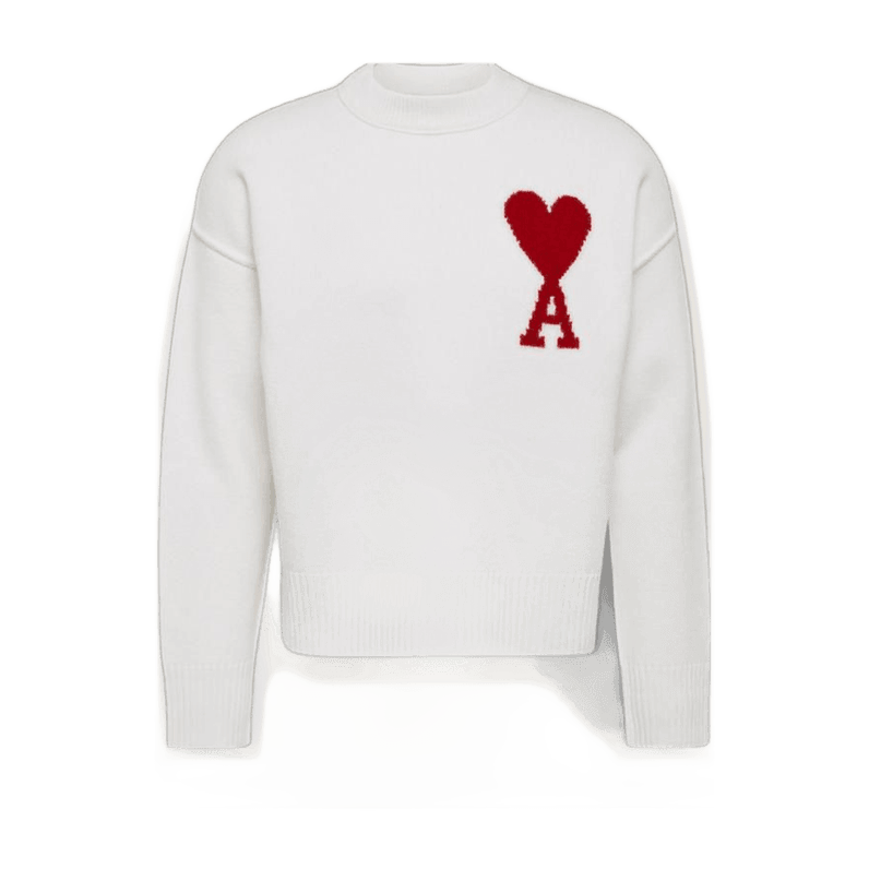 Ami Paris Suéter Coração Branco