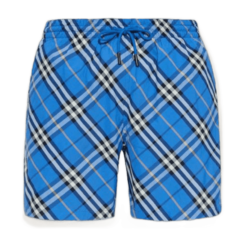 Burberry Short Xadrez Azul