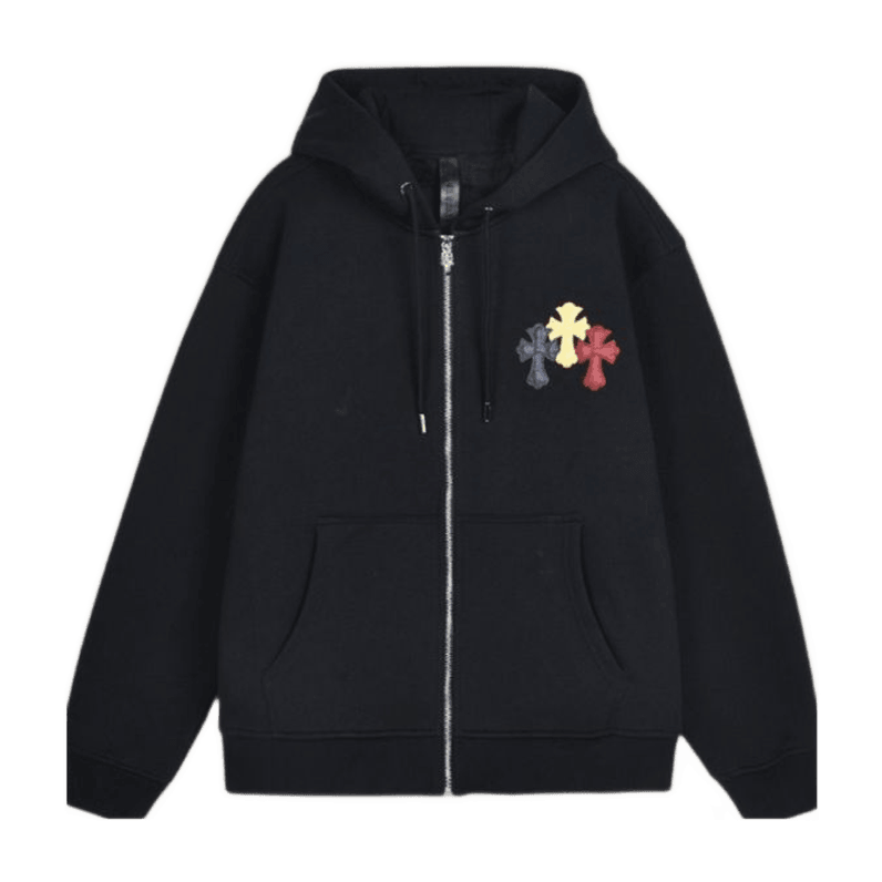 Chrome Hearts Zip-Up Preto Colorido