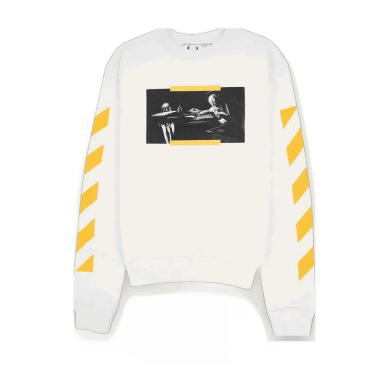 Off-White Suéter Branco e Amarelo