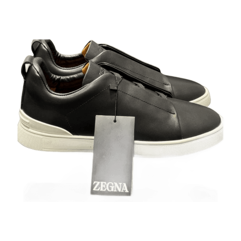 Zegna Triple Stitch Couro Preto