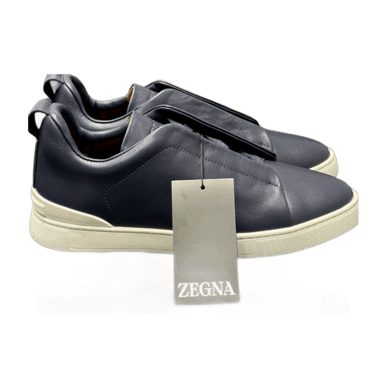 Zegna Triple Stitch Couro Azul